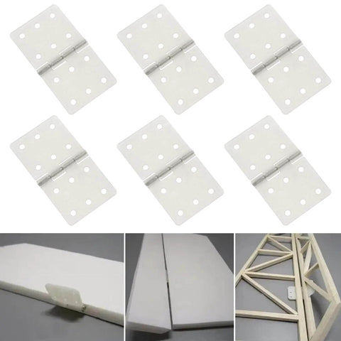 Durable Nylon Hinge Set For Fixed Wing Model Aircraft 16x29mm 25 Pack White Plastic Hinges For Rudder Surfaces
