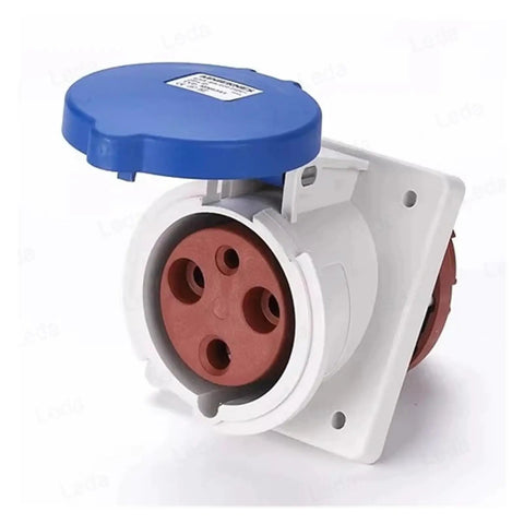 Heavy Duty Industrial Plug And Socket Connector For Surface Or Concealed Installation, High Purity Copper Core, Low Loss, white and blue casing