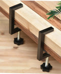 Rattan Furniture Connectors Outdoor Clips For Patio Sofas And Wicker Chairs Heavy Duty Sofa Clamps Weatherproof Outdoor Fasteners DIY Woodworking Clips For Stable Setup secured on wooden furniture.