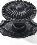 4 Pack Black Cabinet Knobs With Backplates Heavy Duty Mushroom Drawer Pulls For Dressers Cabinets And Bi Fold Doors Vintage Classic Style Durable Hardware For Your Furniture Makeover