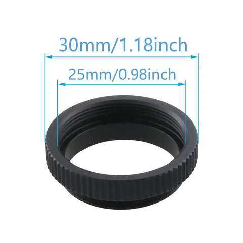 Heavy Pro Move Aluminum C To Cs Lens Adapter Extension Tube For Cctv Security Cameras Featuring Zero Fuss Threads and Hella Secure Spacer Ring, 30mm x 25mm.