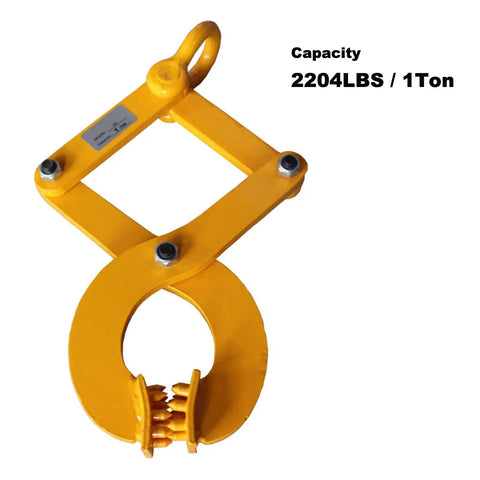 Heavy Duty Pallet Puller Clamp Workhorse With 2204 Lb Grabber Hook Steel Single Scissor Clamp Five Inch Jaw Opening For Forklift Chain And Stump Puller Non Slip Fixed Nuts Industrial Grade Tough Tool, yellow steel clamp