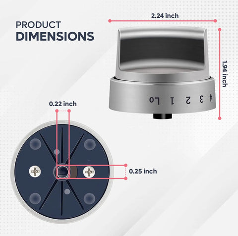 Stainless Steel Colored Stove Knob Replacement Set For Gas Ranges With D Shape Hole, Easy Install, Durable Reinforced Knobs With Numeric Markings, Fits Most 4 Burner Gas Stoves, Upgrades Your Kitchen With A Sleek Modern Look