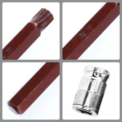 Pro Level Star And Spline Socket Set With Forty Copper Finish Bits Stashed In A Heavy Duty Carry Case showing detailed bits and socket.