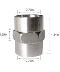 TopTier 304 Stainless Steel Pipe Coupling One Half Inch Female X Female Threaded Fitting 0.79 in diameter for plumbing