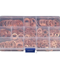 Copper Flat Washers Set For Screws, Rust Resistant Gasket Shims, Heavy Duty Kit With 100 120 200 280 300 Pieces For Auto DIY And Home Projects, Keeps Fasteners Stable And Spreads Pressure, assorted copper washers in organizer box