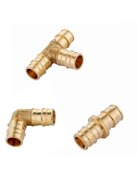 Pack Of 30 Half Inch PEX A Full Flow Expansion Fittings Bundle Including Tee Elbow And Coupling 10 Pieces Each F1960 Compatible