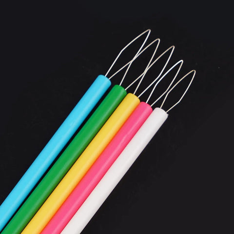 5 Pcs Needle Threader Set For Hand Sewing And Sewing Machines, colorful plastic beading tools with threading loops