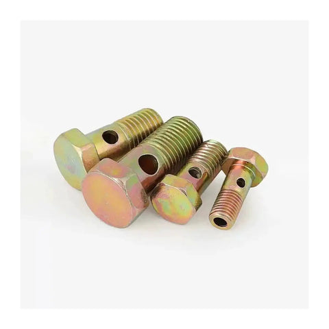 Hex Hollow Screws For Hydraulic Pressure And Oil Passage Applications With Single Or Double Hole Heavy Duty Options Iron Construction