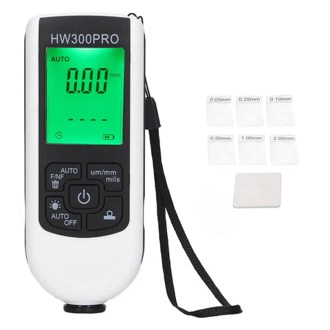 Pro Grade Auto Paint Coating Thickness Gauge With Ultra High Probe For Spot-On Car Paint Measurements 0 To 2000 Micrometers, Dual Principle Sensor, Easy Readout, Field Ready Finish Inspection Tool, handheld with calibration plates