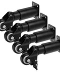 Adjustable Black Metal Furniture Legs With Wheels For Sofa And Cabinet, Cold Rolled Steel Table Legs With Stable Support in a row