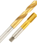 5/8X24 Tap And 37/64 Drill Bit Set With Ti-Coated M2 HSS Bits and 5/8X24 UNEF Tap displayed from top view