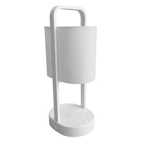 Dope Modern Vertical Lamp With Qi Wireless Charger And Emergency Battery Backup For Home And Office Night Light USB Charging Sleek White Table Lamp