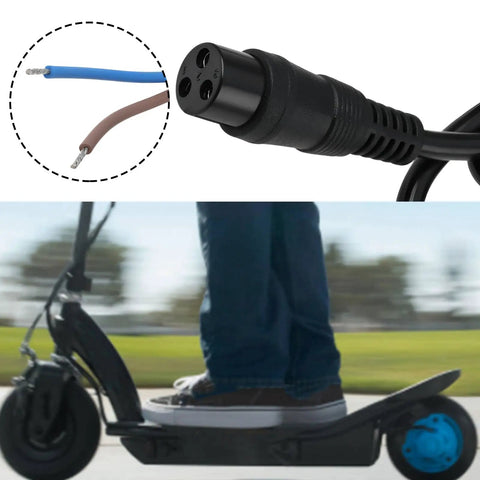 3 Pin 2 Wire Electric Scooter Battery Charger Port Female Plug For 12V 24V 36V Systems Compatible With Razor E100 E125 E500S PR200 Scooters And Quad Bikes Durable Connector For Quick Home Or Shop Charging No Fuss