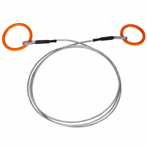 Heavy Duty Log Choker Cable 3/16 Inch X 10 Ft With Tow Rings For UTV ATV And Lawn Tractors, steel cable with orange rings