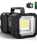 Beast Mode Ultra Bright Rechargeable Spotlight Flashlight 20000mAh 4000LM with dual-side LED and USB charging port, front view.