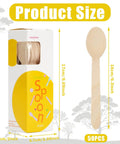 Box of 50 Pcs Disposable Wooden Spoons 6.3 Inch, Eco Friendly Biodegradable Cutlery For Camping Picnics Parties And Travel.