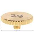 Top Tier Perseleso 2g Headshell Counterweight, gold metal tuning tool, precise turntable tonearm calibration.