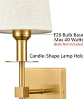 Two Pack Farmhouse Modern Black Wall Sconces With Beige Fabric Shades, Plug In Or Hardwired, Slim Square Back Plate, Detail View