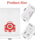 3D Airclean Dust Bags Replacement Kit For Mie.le Vacuum S241 Through S6999 Series with product size dimensions shown