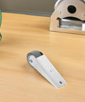 Smooth As Silk Heavy Duty Sliding Door Roller Casters With Nylon Wheels For Barn Door Hardware Bottom Lifters, silver caster on wooden surface.