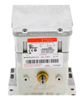 Heavy Duty Rotary Damper Actuator For Dead Simple Zone Airflow Control And Smooth Plug And Play Hvac Setup To Keep Your Ductwork Running Sweet Without Any Headaches Or Cash Drain, motorized unit with label on top.