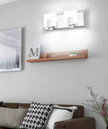 Dimmable Matte Black Bathroom Vanity Lights Over Mirror Modern LED Vanity Light 2 Light Fixtures in Home Setting