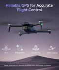 4K UHD GPS Drone with 13MP Camera hovering at night showcasing GPS flight control features like RTH and circle fly options.