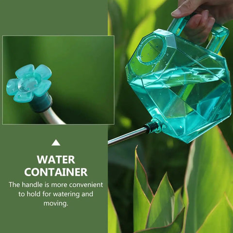 Long Nozzle Stainless Steel Watering Can For Indoor Gardening Portable Plant Water Container With Clear Tank Sky Blue Easy Fill Gentle Shower Head For Delicate Flowers And Lawn Care, clear blue handled can