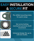 Beefy Pack Of 2 Flange Mounted Pillow Block Bearings UCFL204-12 installation features with pre-drilled holes and locking mechanism.