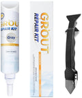 Tile Grout Repair Kit With Fast Drying Grout Filler And Silicone Trowel Scraper, Waterproof Grout Paint For Bathroom, Shower, Kitchen And Floor Tiles, Gray 17.64 Oz, DIY Friendly Refill And Renewal