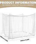 10x10x8.2 Ft Outdoor Mosquito Netting For Camping Patio And Travel With Hanging Ropes Easy Setup High Density Mesh
