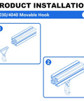 Cool 8 Pack Silver Sliding Hooks Perfect For 3030 And 4040 Aluminum Extrusion Profiles installation guide images