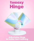 Hinge Untippable Nail Polish Bottle Holder With Anti Spill Stand Tilted Grip And Smartgrip Airlock Suction in unicorn theme