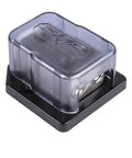 Power Distribution Block For Car Audio With 1/0 Or 4 AWG In Dual 4/8 AWG Out Solid zinc alloy cover on mounting base