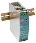 EDR-120-24 DIN Rail Power Supply 24V 5A 120W, metal-cased DIN rail unit for control panels