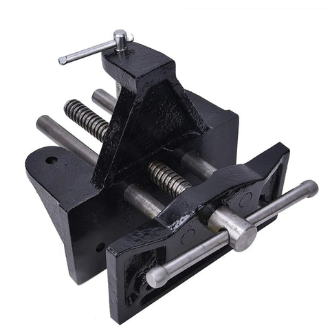 Premium Cast Iron Table Vise With Quick Opening Woodworking Clamp Tool, heavy duty design for stable woodworking use.
