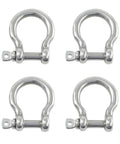 4 Pack 304 Stainless Steel Bow Shackle With Screw Pin Tough As Nails Heavy Duty D Ring Anchor for secure rigging