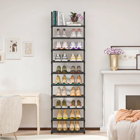 Heavy Duty Metal Shoe Rack Modular Storage Organizer For Closet And Entryway Easy Split Setup Top Tier System To Keep Your Kicks Tidy And Stress Free Forever