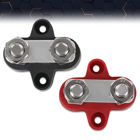 Junction Block Power Post Workhorse Insulated Terminal Stud for Battery Ring Terminals 5 Sixteenths Inch Red Black 2 Piece Kit