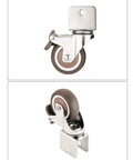 Heavy Duty Swivel Caster Wheels With Locking Brakes And U Bracket Mount Ultra Quiet TPE Rubber Treads side view and top view.