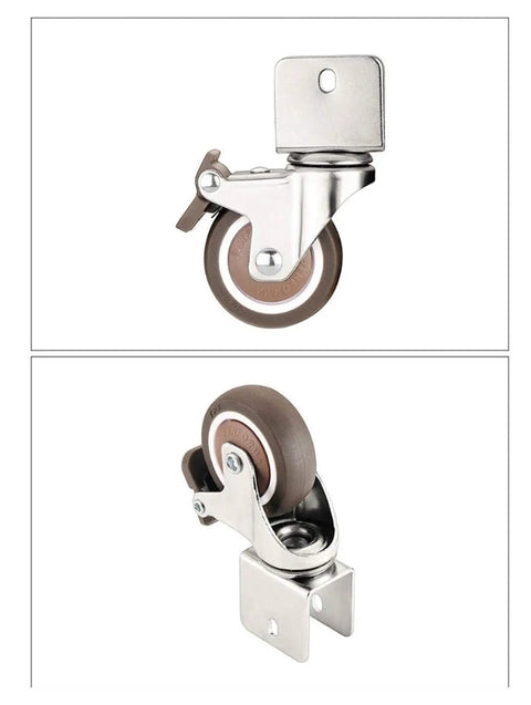 Heavy Duty Furniture Caster Wheels With Quiet Rubber Tread Roll Like A Dream On Any Floor 80kg Load Capacity U Bracket Mount side view