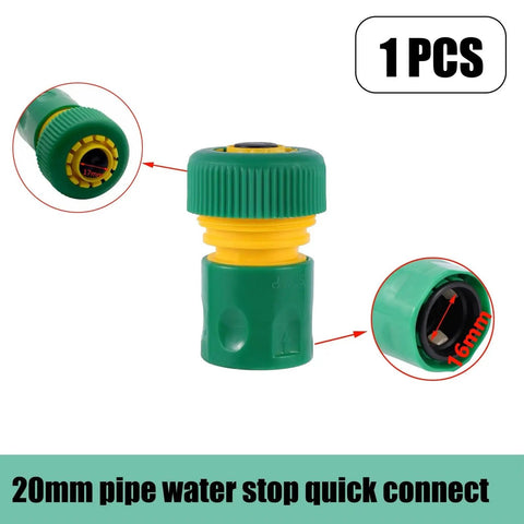 1 pcs 20mm pipe water stop quick connect garden hose faucet connector repair kit, plastic, for irrigation