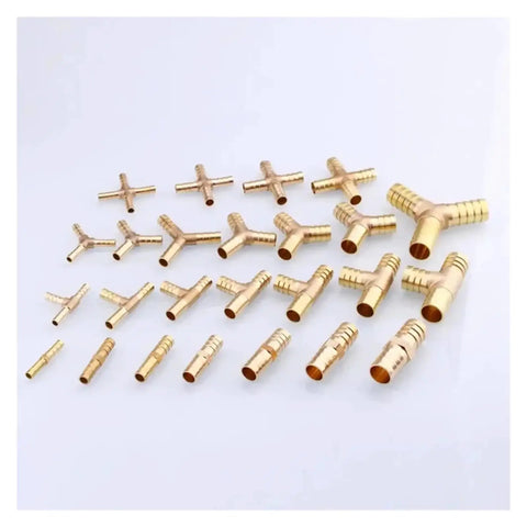 Brass Hose Barb Fitting Cross Tee Elbow Straight Y Splitter Connector For Garden Hose Two Way Three Way Four Way Fittings In 5-25mm sizes