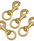 Heavy Duty Solid Brass Swivel Bolt Snap Hooks With Seven Eighths Inch Eye And Three And A Quarter Inch Length Built To Last Single Ended Clips