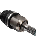 Close-up of front CV axle from Front CV Axle And Wheel Bearing Kit Four Piece Set With Two CV Axles And Two Front Bearings For 2011 To 2013 Kia Forte Plug And Play Ready For A Smooth Ride