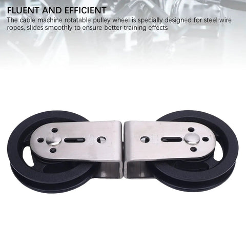 Beefy Dual Pulleys For Cable Machines With Rotating Wheel, Silent Operation, Pro Grade Heavy Duty Pulley System