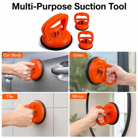 2026 Upgraded Car Dent Repair Kit, 3 Pack Dent Puller Set, Beefed Up Heavy Duty Paintless Dent Removal Tools For Your Car Body, Glass Lifting, Tile Pulling, Sheet Metal And Moving Objects; orange suction tools on car, glass, tile, mirror
