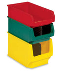 Heavy Duty Kickass Divider Panels For Magnum Series Stacking Hopper Bins Compatible With Bin 42956 Top Shelf Organization Trays Pack Of 6 stacked in red, green, yellow colors.