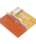 Rock Solid Trimming Router Lift Plate With Sweet Engraved Scale Built Like A Tank Anodized Aluminum detail view with engraved scale.
